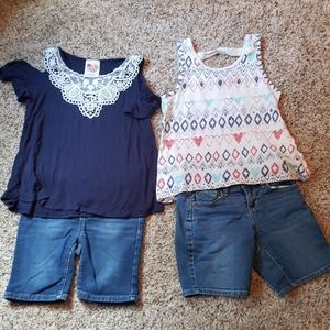 Girls Size 7 shorts and shirts